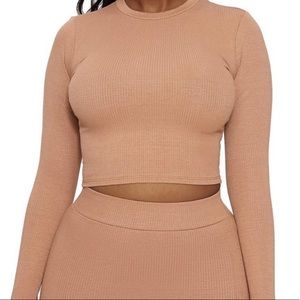 Naked wardrobe snatched ribbed long sleeve top.